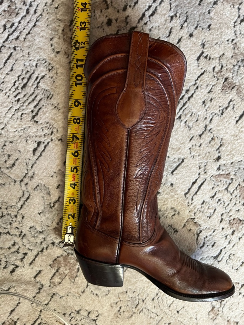 Lucchese San Antonio Vintage Brown Leather Boots Women, Size 6.5A Western 8083 - Picture 16 of 16